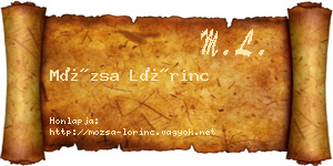 Mózsa Lőrinc névjegykártya